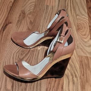 Michael Kors tortoise wedge heels